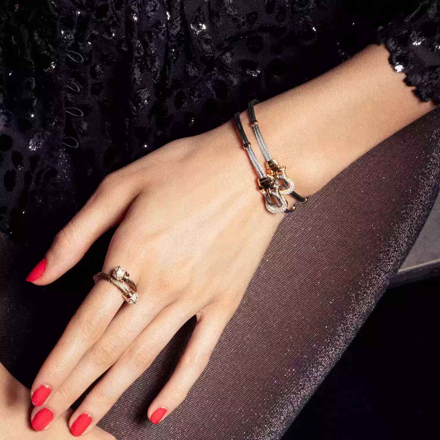 فولاذ_ذهب عيار 18 قيراط مع 40 ماسة 0.29 قيراط