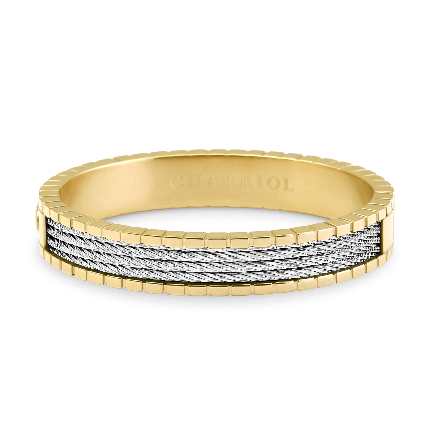 Forever™ Bangle شخصي أصفر/فولاذ مخصص - Charriol جينيف - أساور و Bangles