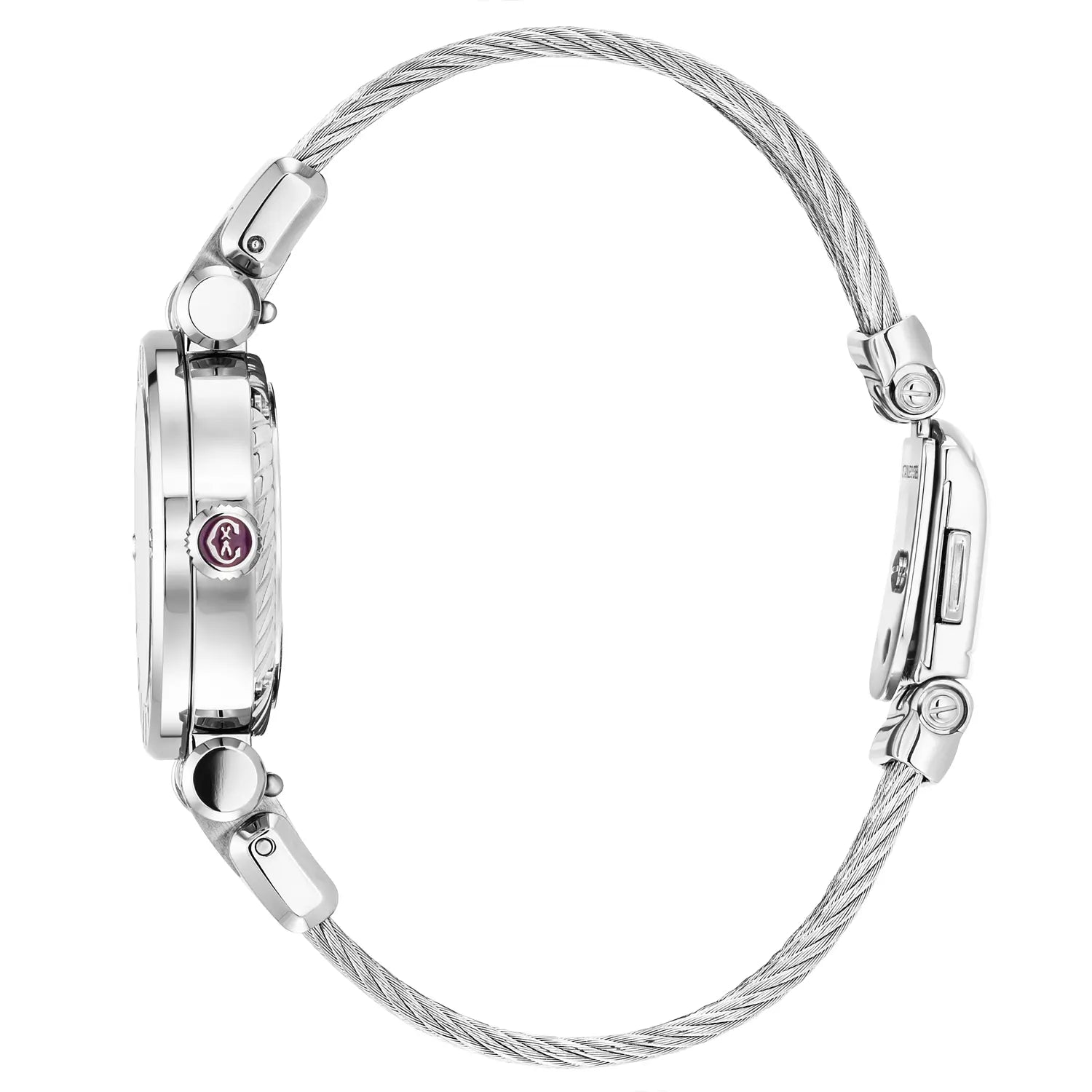 NAVIGATOR CRUISE، 28 مم، عيار كوارتز عيار 28 ملم، عيار كوارتز مع 12 حجر كريم، "CHARRIOL CHARRIOL " سوار قابل للتبديل بين السوار الفولاذي - Charriol جنيف - ساعة يد - جنيف