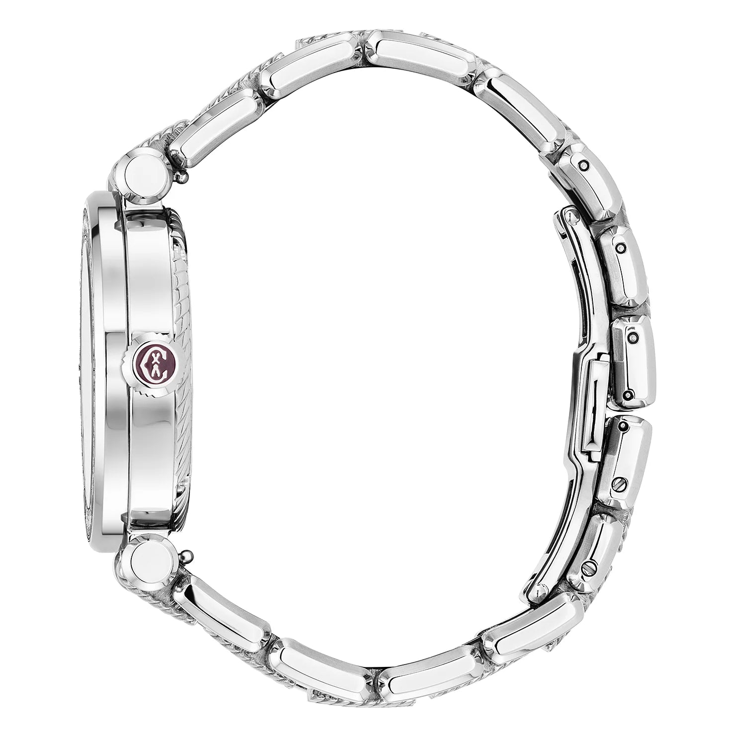 ساعة NAVIGATOR CRUISE 36 مم، عيار كوارتز عيار 36 مم، مينا من اللؤلؤ، 30 حبة ماسون، سوار فولاذي قابل للتبديل - Charriol جنيف - ساعة يد - Charriol جنيف