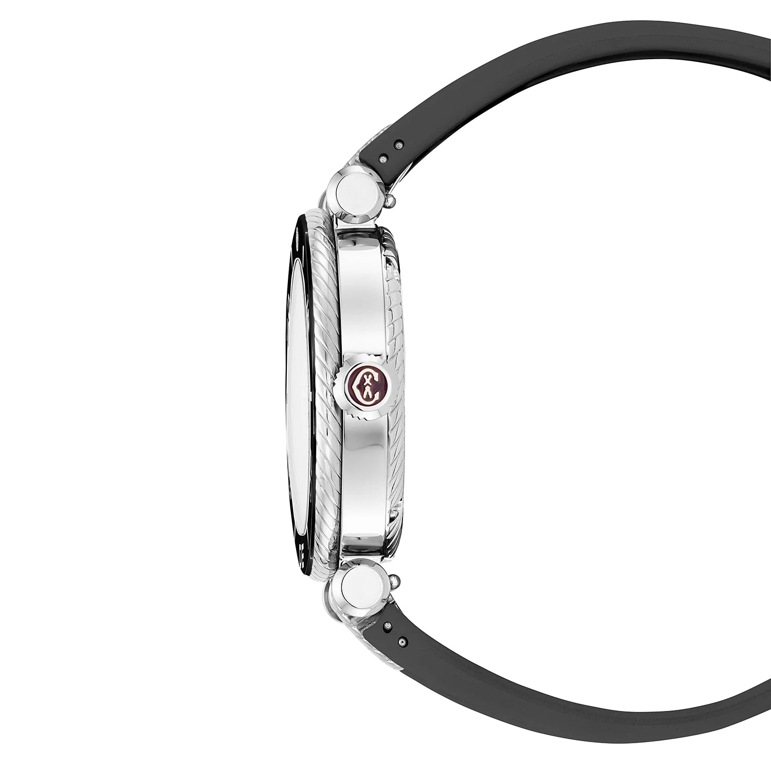 NAVIGATOR سرف، 36 مم، عيار أوتوماتيكي، مينا مزخرفة، حافة سوداء، سوار أسود مطاطي أسود قابل للتبديل - Charriol - ساعة