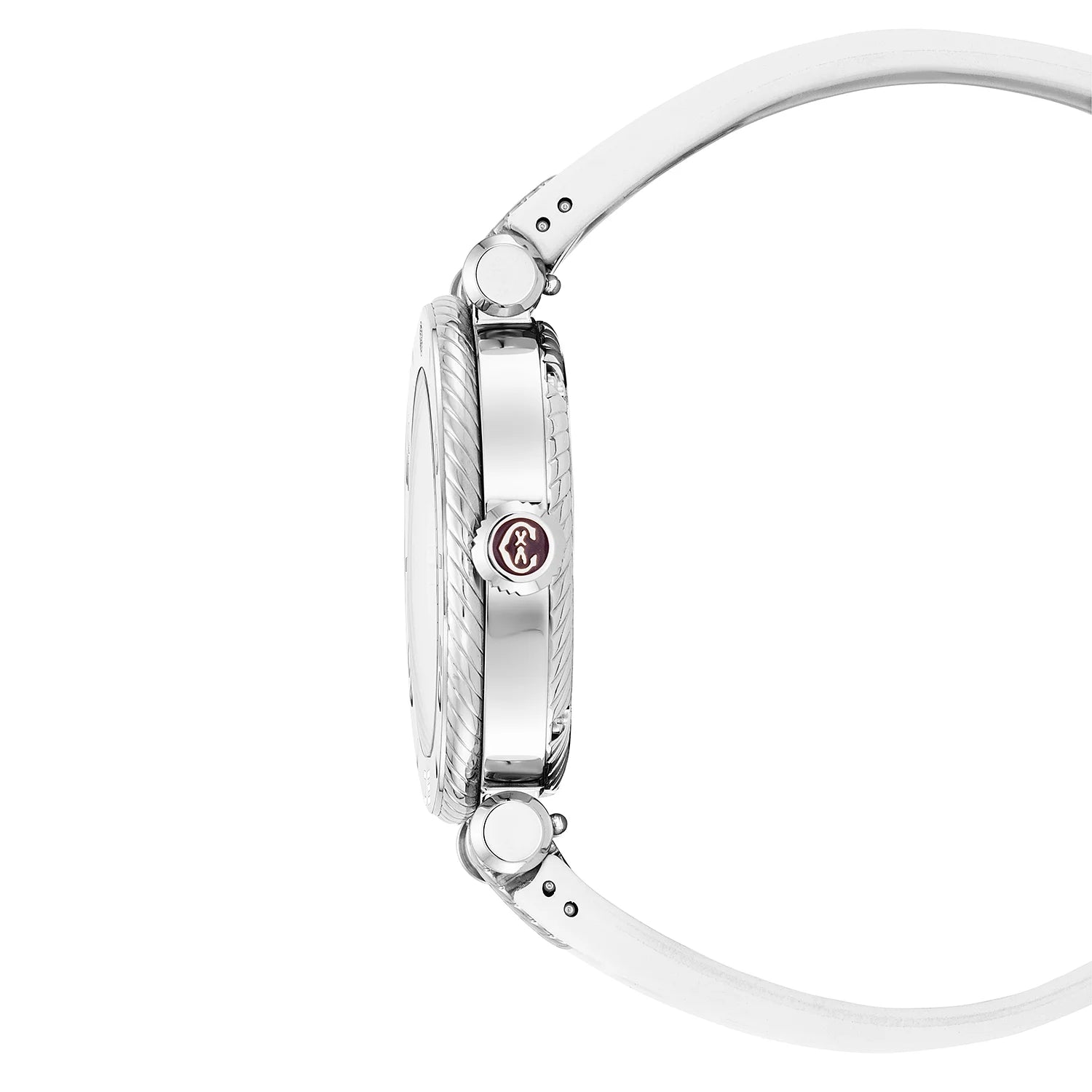 NAVIGATOR سرف، 36 مم، عيار أوتوماتيكي، مينا أبيض، حافة بيضاء، سوار مطاطي أبيض قابل للتبديل - Charriol جنيف - ساعة يد