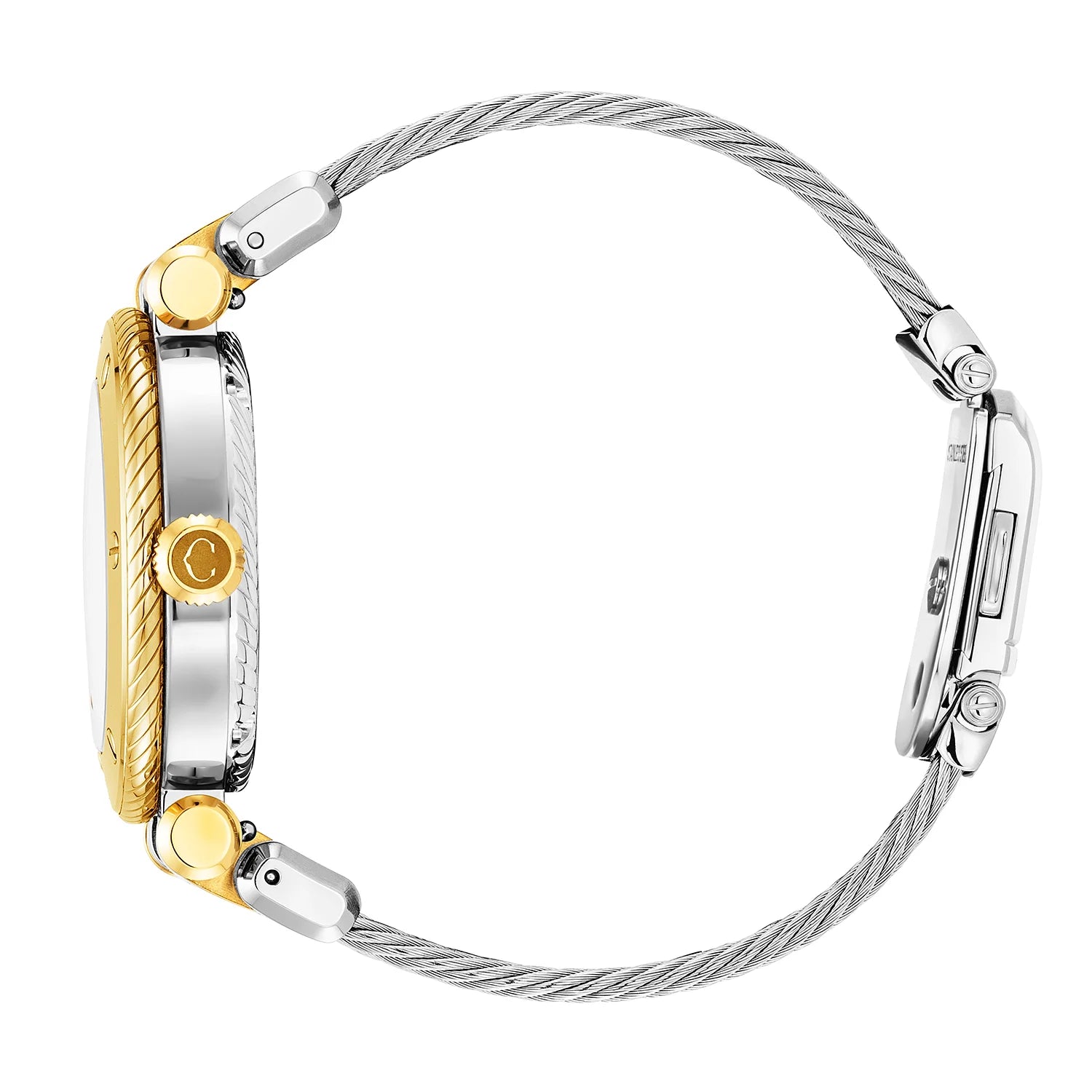 NAVIGATOR ساعة SURF GMT، 36 مم، عيار كوارتز بتوقيت غرينتش، مينا أبيض، 6 أسلاك حديديّة، سوار فولاذي قابل للتبديل - Charriol جنيف - ساعة يد