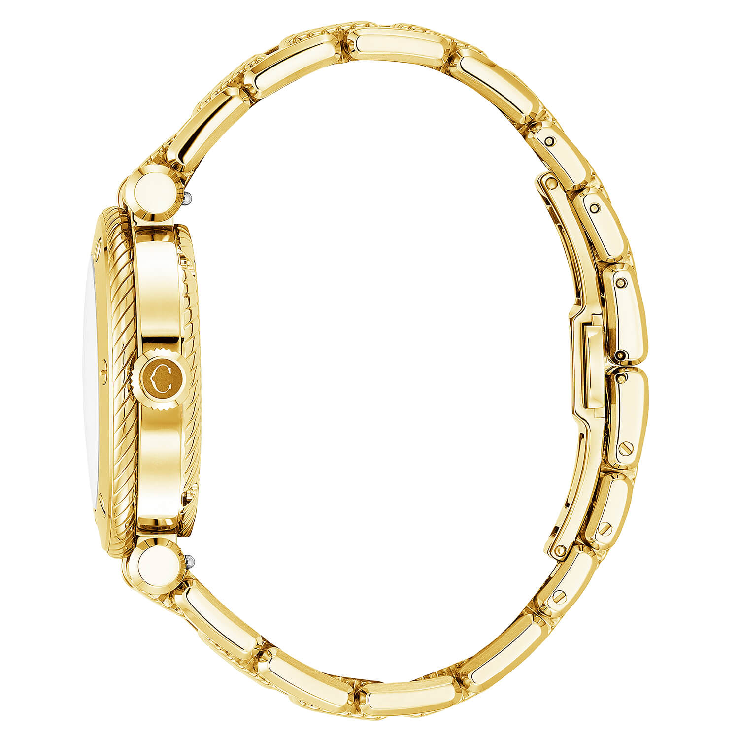 NAVIGATOR ساعة SURF GMT، 36 مم، عيار كوارتز بتوقيت غرينتش، مينا أبيض، حافة 6 أسلاك من الفولاذ والذهب الأصفر والذهب PVD قابل للتبديل - Charriol جنيف - ساعة يد