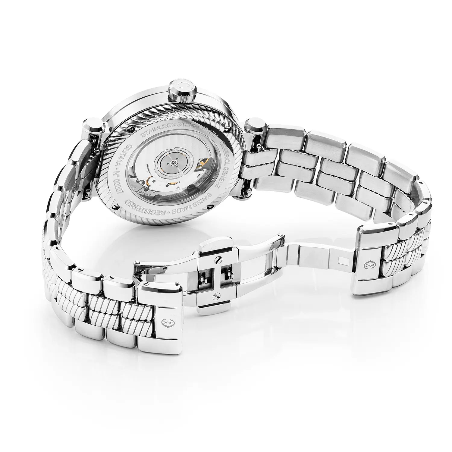 NAVIGATOR ساعة SURF GMT، 41 مم، عيار أوتوماتيكي، مينا أبيض، 6 أسلاك مخروطية، سوار فولاذي قابل للتبديل - Charriol جنيف - ساعة يد