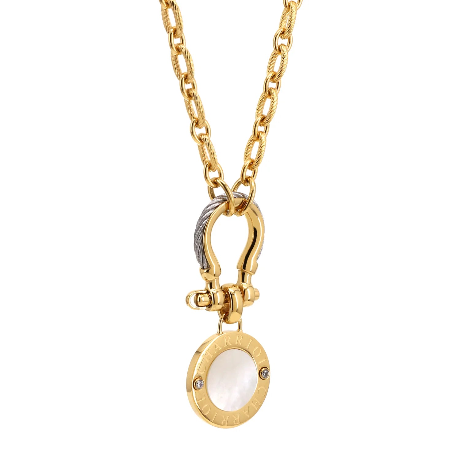 فولاذ_ذهب أصفر مع 2 زركونيا_50 سم إلى 55 سم