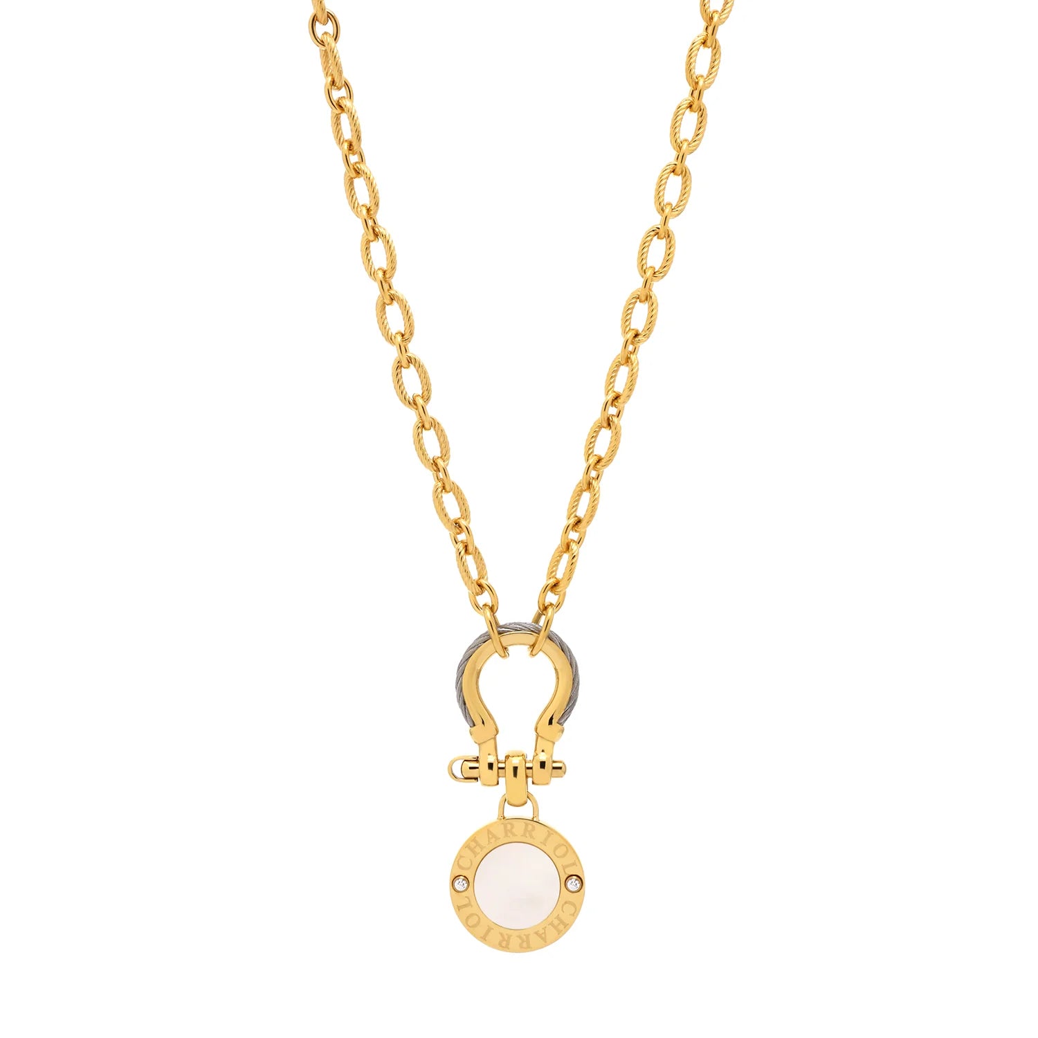 فولاذ_ذهب أصفر مع 2 زركونيا_50 سم إلى 55 سم