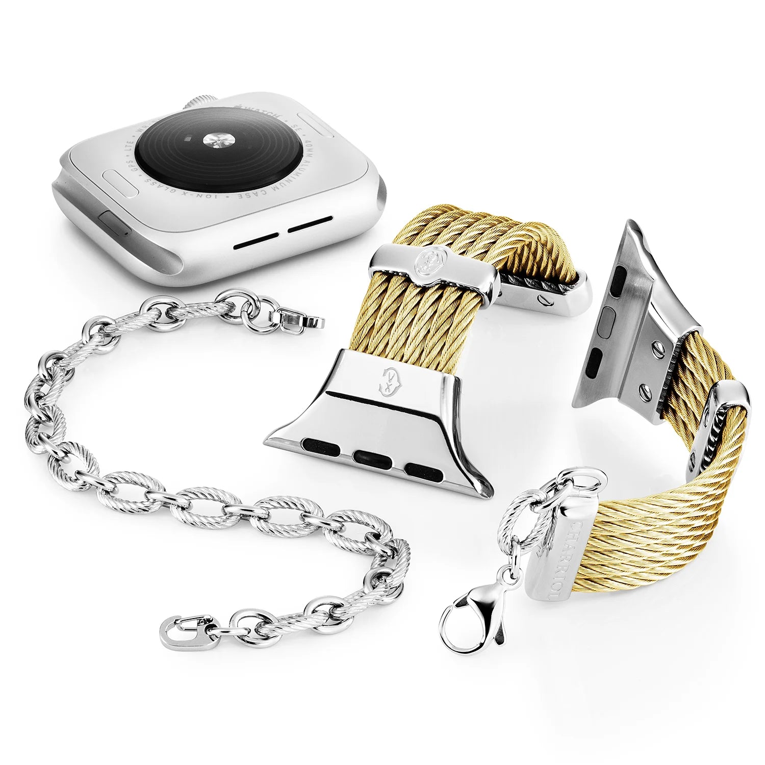 ذهبي أصفر مع ديكور_معصم_فولاذي_معصم 16 سم