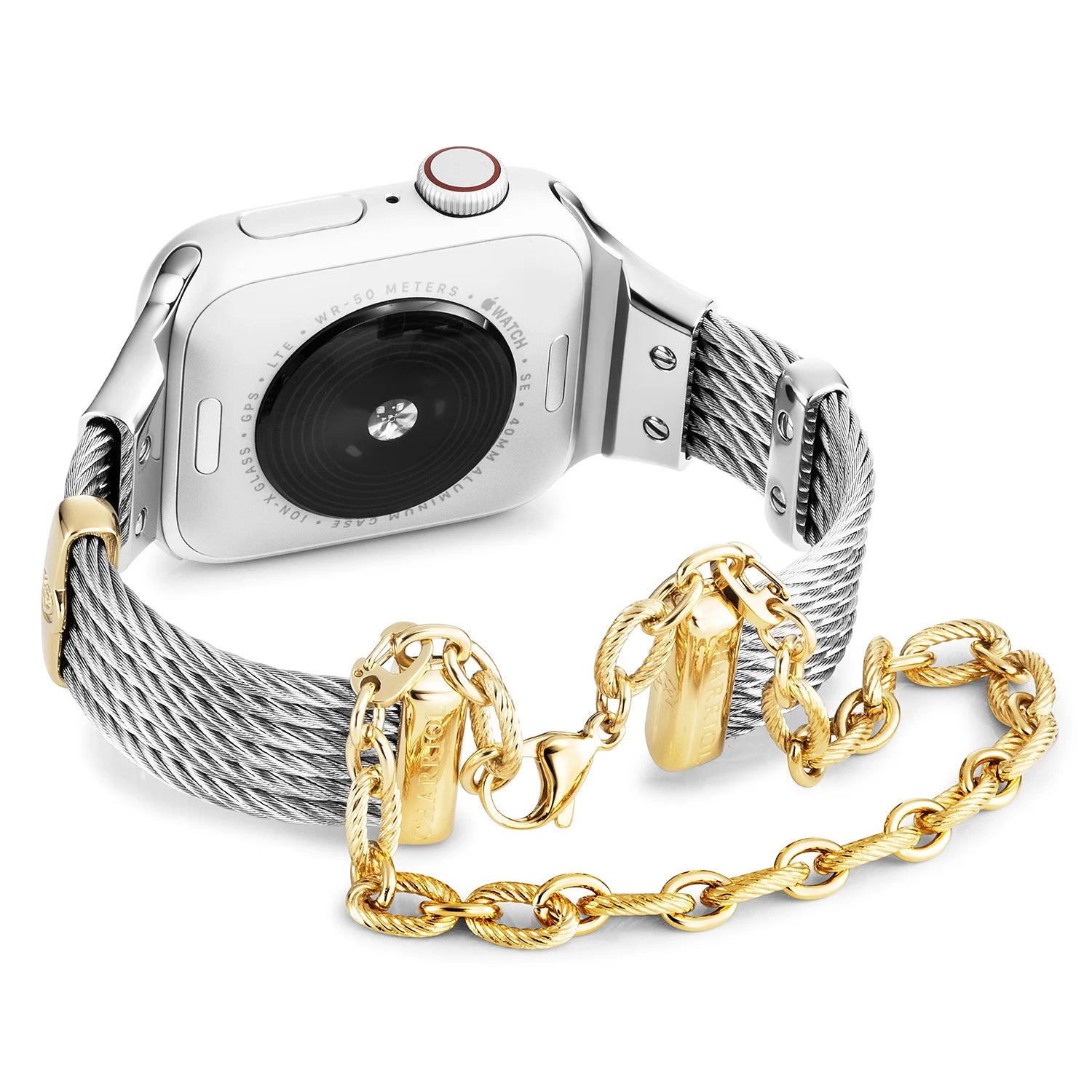 معصم من الفولاذ بالذهب الأصفر ديكور_معصم 16 سم