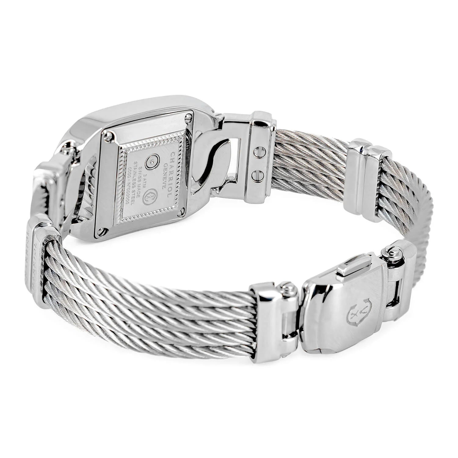 MARINER, 20MM, QUARTZ CALIBRE, STEEL CASE, WHITE MOTHER-OF-PEARL WITH 2 DIAMONDS DIAL, STEEL CABLE BRACELET