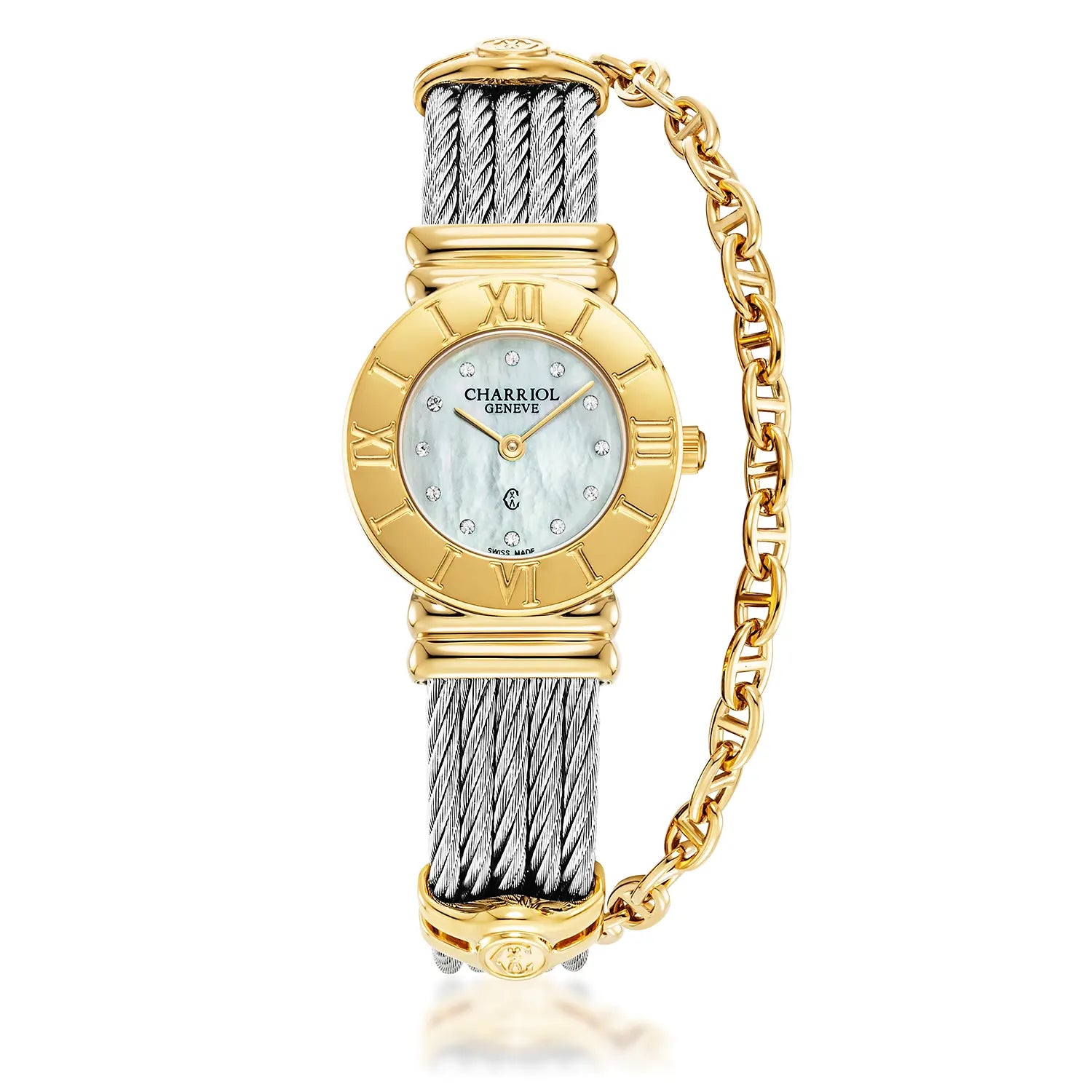 St Tropez ساعة Icon Watch Icon Gold Yellow Gold PVD and Steel - Charriol Geneve - ساعة يد - Icon Watch