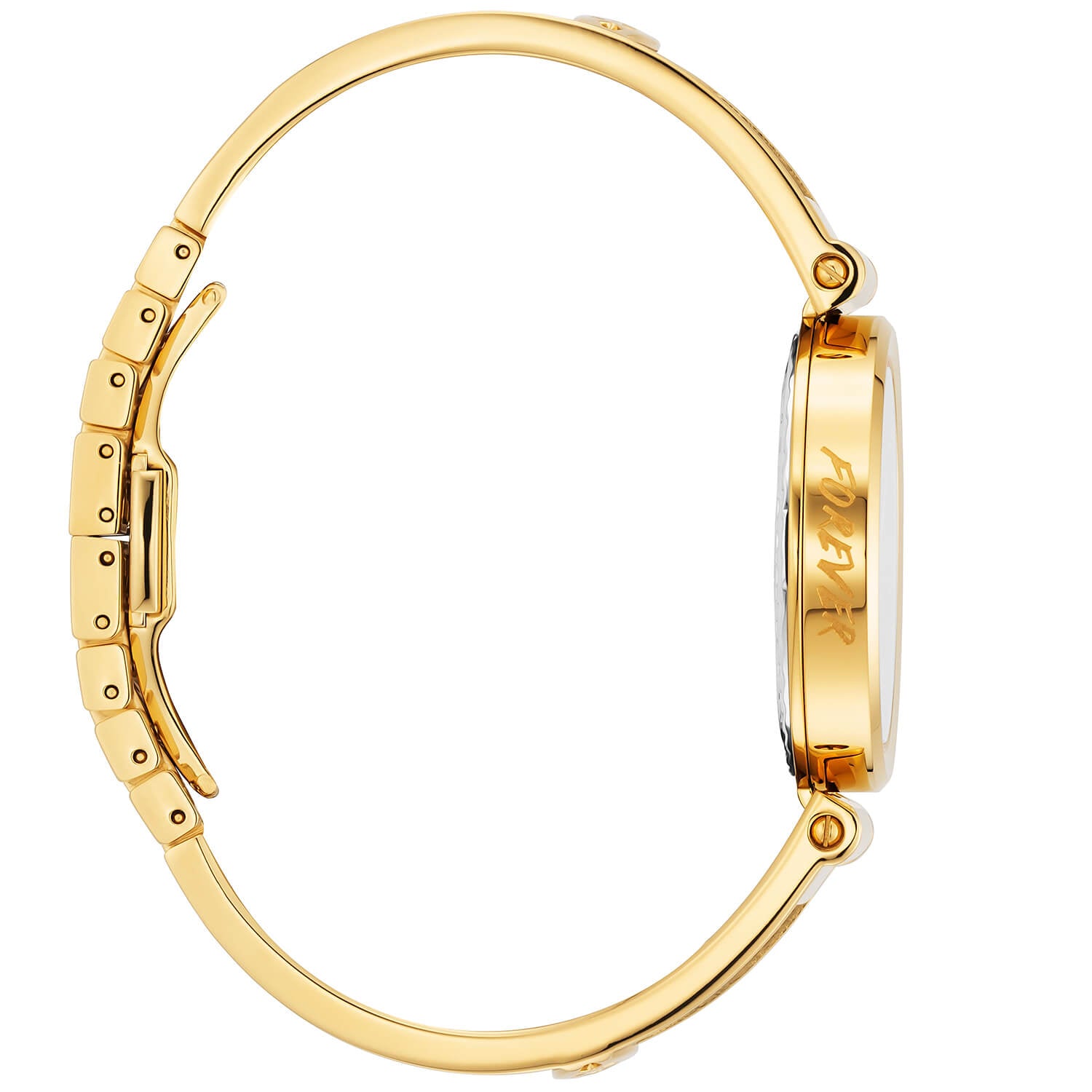 FOREVER، 32 مم، عيار كوارتز عيار 32 ملم، عيار كوارتز مع 12 قرصاً من اللؤلؤ، حزام من الذهب الأصفر المطلي بالذهب الأصفر، سوار من الفولاذ، وزخارف من الذهب الأصفر المطلي بالذهب الأصفر - Charriol جنيف - ساعة