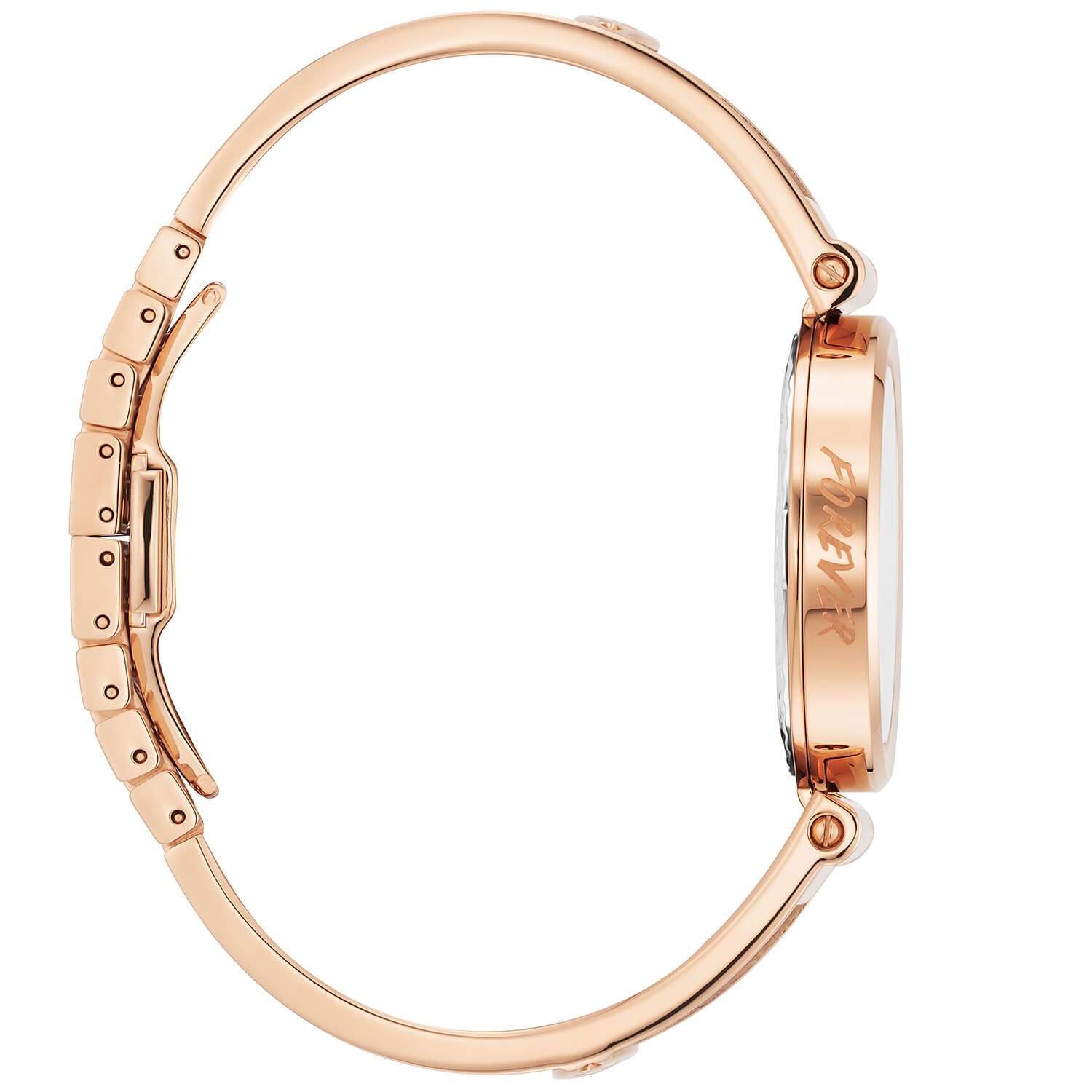 FOREVER ساعتك، عيار 32 مم، عيار كوارتز، عيار كوارتز، مينا ب 12 حجر لؤلؤ، حزام من الذهب الوردي المطلي بالورنيش، سوار من الفولاذ - Charriol جنيف - ساعة يد - جنيف