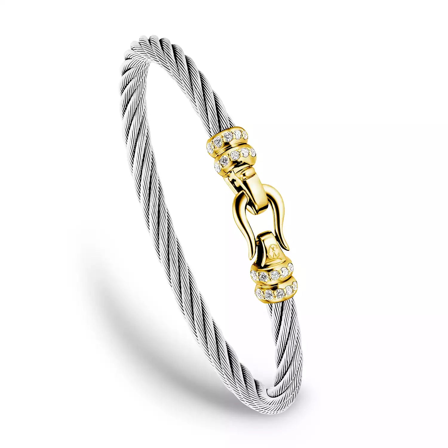 فولاذ_ذهب عيار 18 قيراط مع 24 ماسة 0.36 قيراط