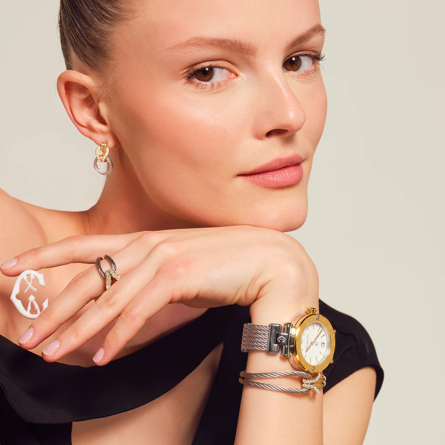 NAVIGATOR CRUISEعيار 36 مم، عيار كوارتز، مينا من اللؤلؤ، "CHARRIOL CHARRIOL " سوار قابل للتبديل من الفولاذ - Charriol جنيف - ساعة يد - جنيف