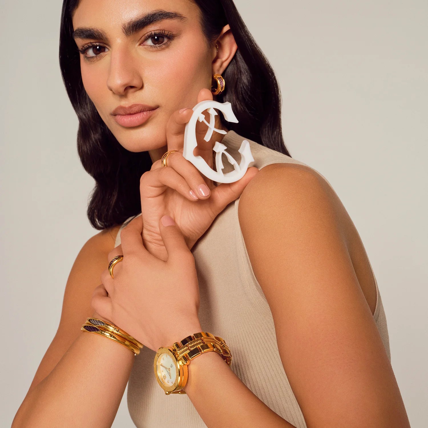 NAVIGATOR CRUISE، 36 مم، عيار كوارتز عيار 36 ملم، عيار كوارتز مع 10 أحجار كريمة من اللؤلؤ، "CHARRIOL CHARRIOL " حزام، سوار من الذهب الأصفر والذهب الأصفر والذهب المطلي بالورنيش - Charriol جنيف - ساعة يد