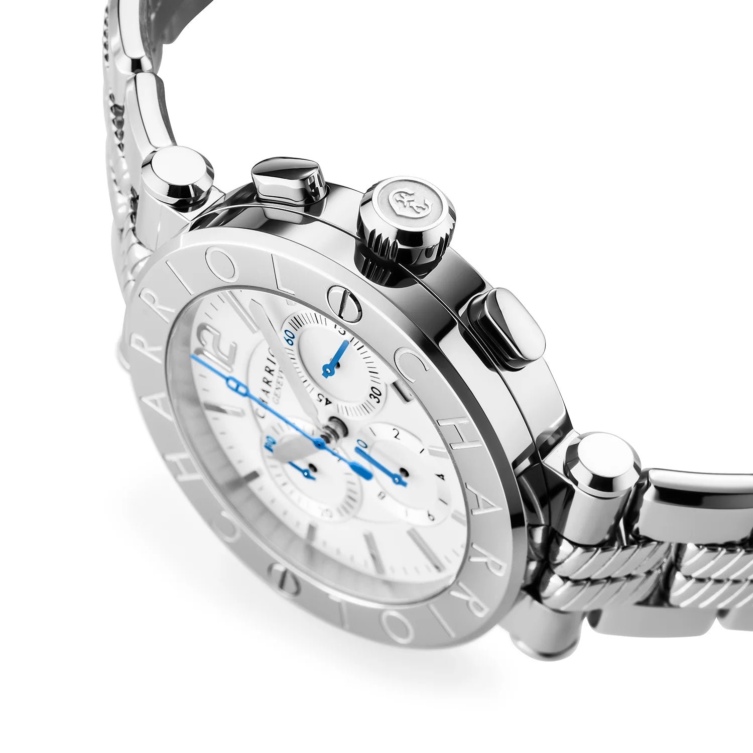 NAVIGATOR CRUISE، 41 ملم، عيار كوارتز كرونوغراف، مينا أبيض، "CHARRIOL CHARRIOL " سوار فولاذي قابل للتبديل - Charriol جنيف - ساعة يد - جنيف