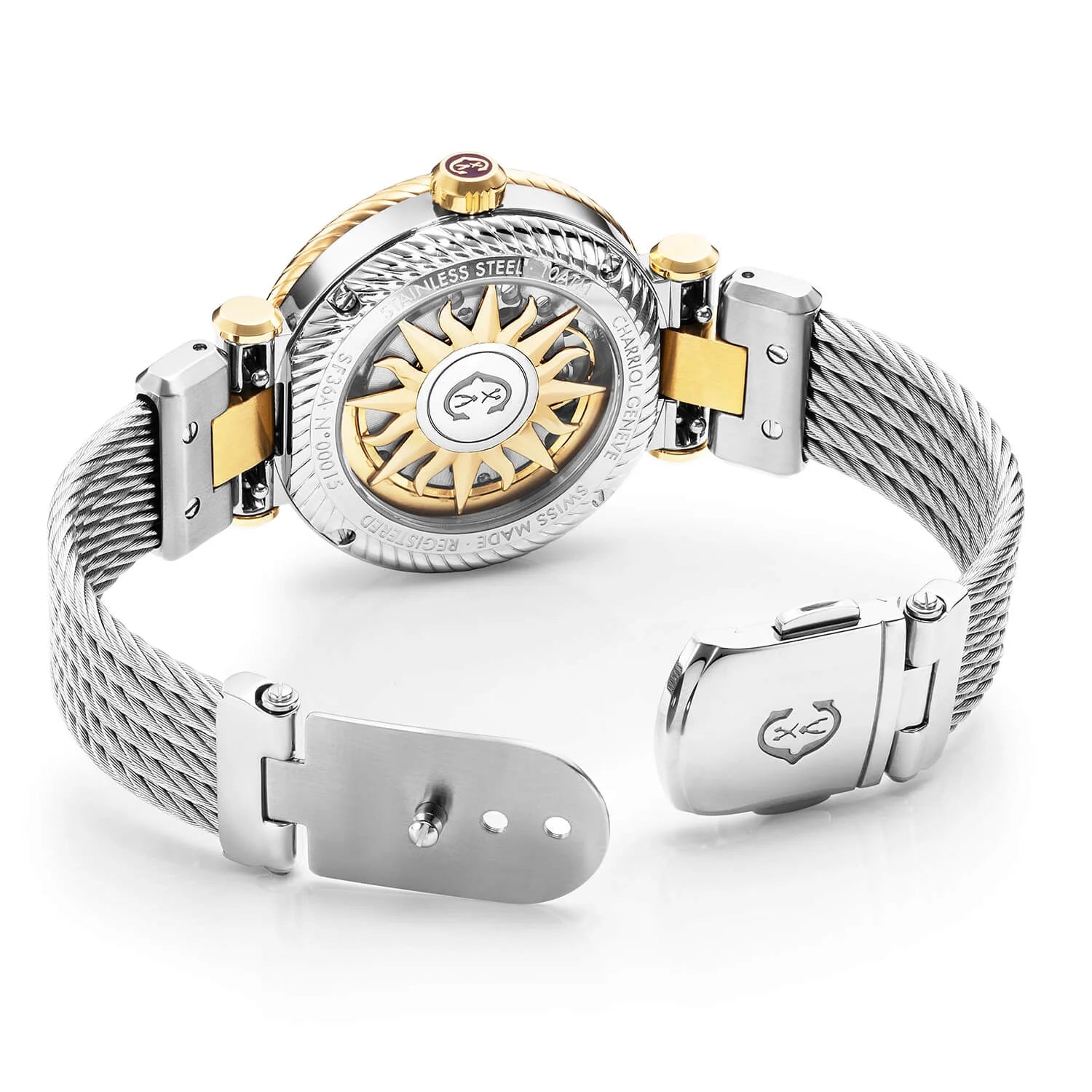 NAVIGATOR SURF, 36MM, AUTOMATIC CALIBRE, WHITE DIAL, WHITE BEZEL, STEEL CABLE INTERCHANGEABLE BRACELET - Charriol -  Watch