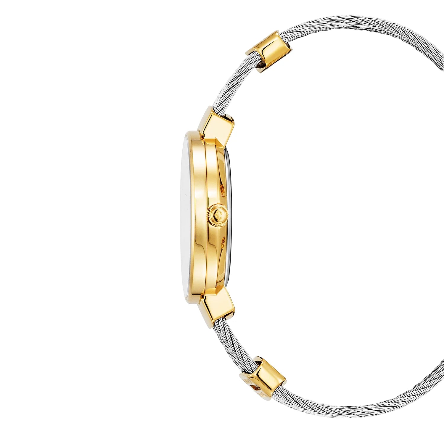 ST TROPEZ، 30 مم، عيار كوارتز، مينا من اللؤلؤ، مينا من اللؤلؤ مع 8 أحجار كريمة من الألماس، سوار من الفولاذ - Charriol جنيف - ساعة