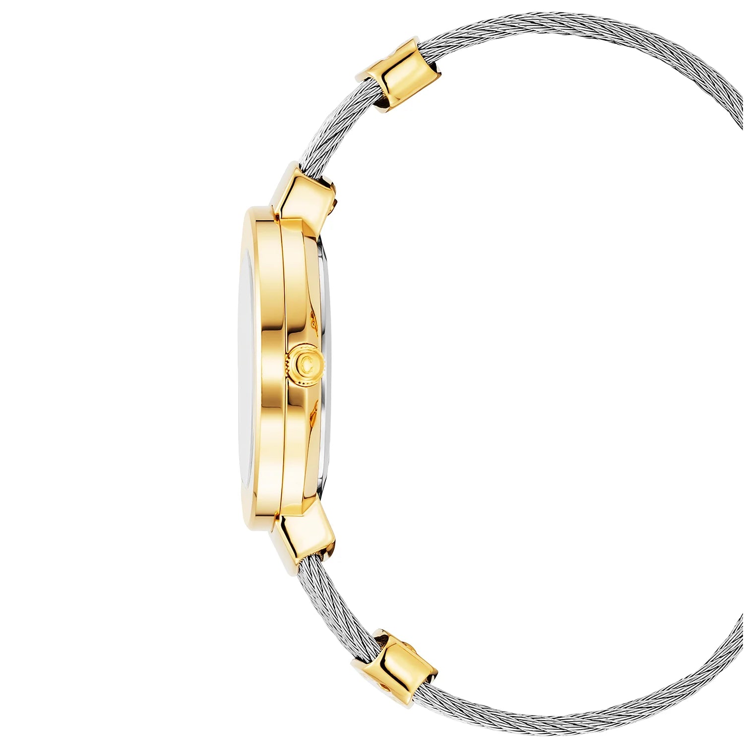 ST TROPEZ، 30 مم، عيار كوارتز، عيار كوارتز، سوار من اللؤلؤ مع 10 أحجار كريمة مع 10 أحجار كريمة "CHARRIOL CHARRIOL "، سوار من الفولاذ - Charriol جنيف - ساعة