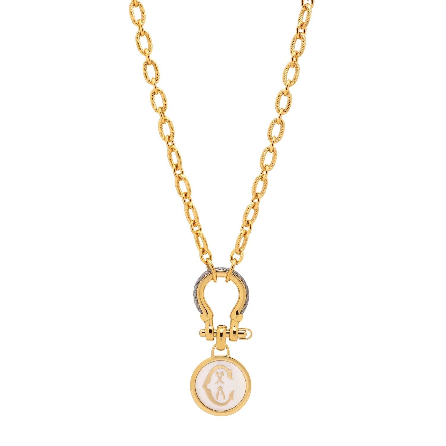 فولاذ_ذهب أصفر مع 2 زركونيا_50 سم إلى 55 سم