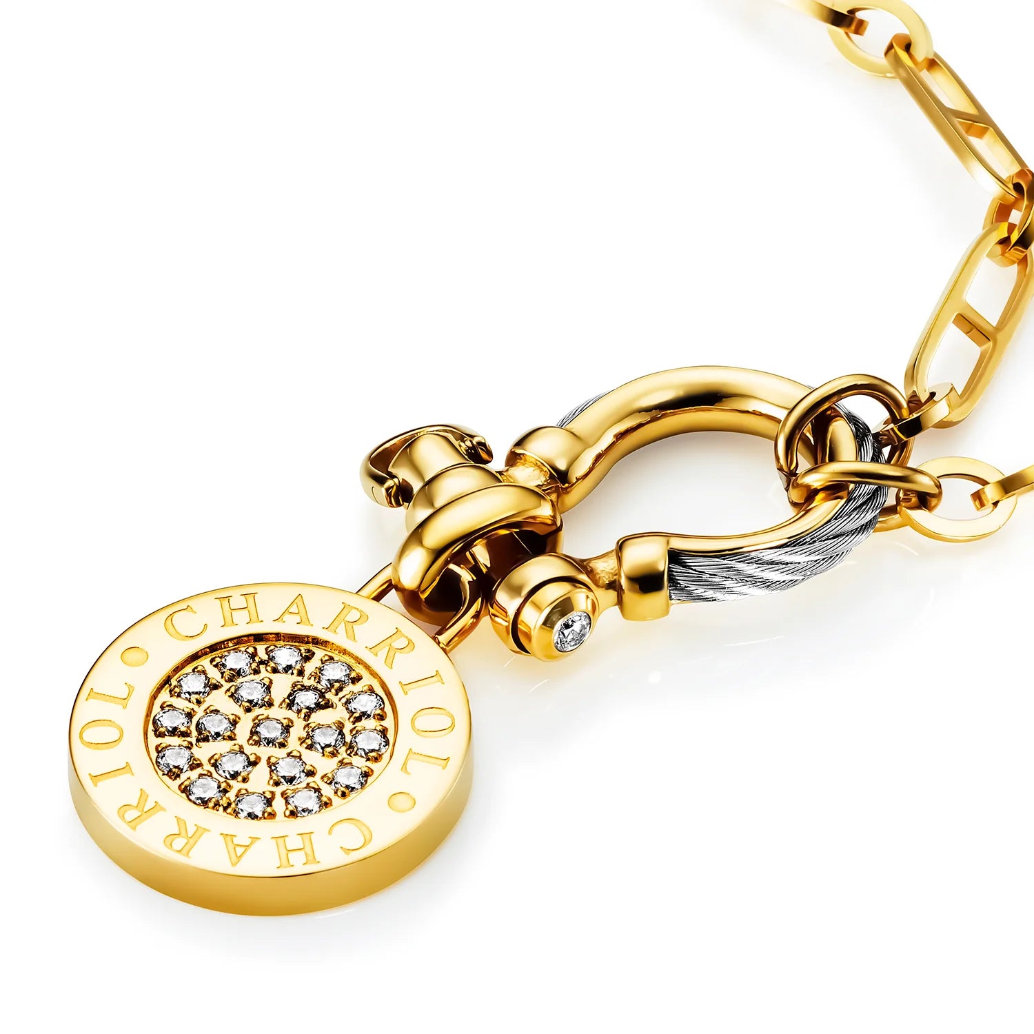 فولاذ_ذهب_أصفر مع 19 زركونيا_45 سم