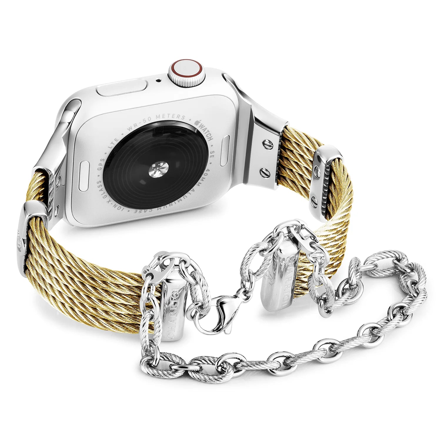 ذهبي أصفر مع ديكور_معصم_فولاذي_معصم 16 سم