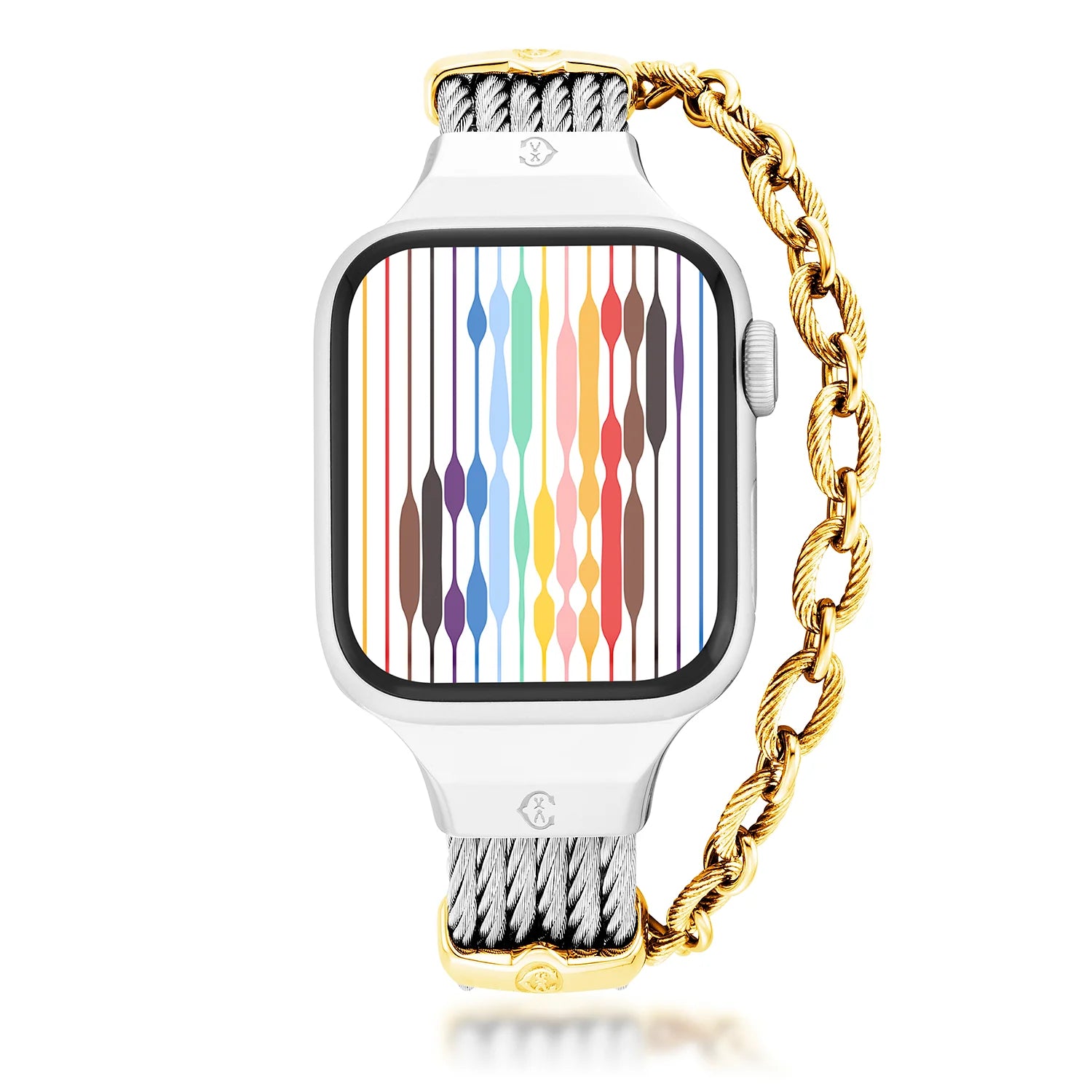 معصم من الفولاذ بالذهب الأصفر ديكور_معصم 16 سم