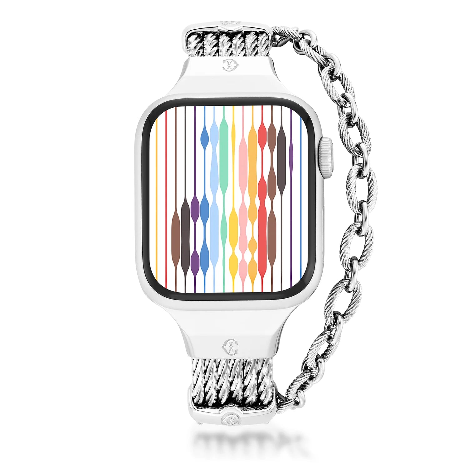 فولاذ مع ديكور فولاذي_معصم 18 سم